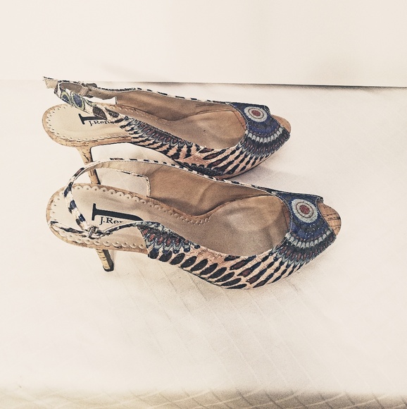 J.Renee Shoes - J Renee Women's Olive JJ Peacock cork heels